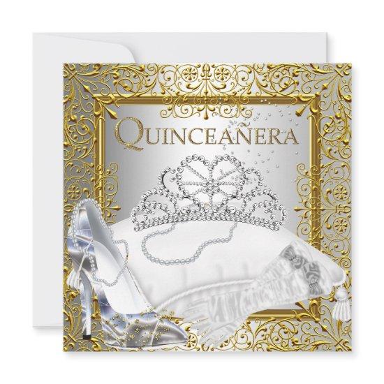 Quinceanera 15th Party Gold Silver Glitter Look
