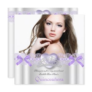 Quinceanera 15th Purple Silver Heart Lace Photo 2