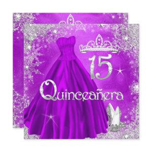 Quinceanera 15th Purple Silver Snowflakes Party 2