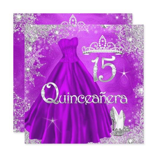 Quinceanera 15th Purple Silver Snowflakes Party 2
