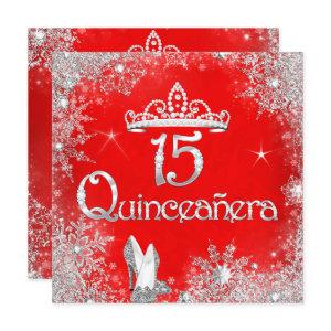 Quinceanera 15th Red Silver Snowflakes Party 2