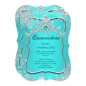 Quinceanera 15th Winter Wonderland Aqua Pearl