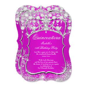 Quinceanera 15th Winter Wonderland Magenta Pink