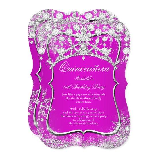 Quinceanera 15th Winter Wonderland Magenta Pink