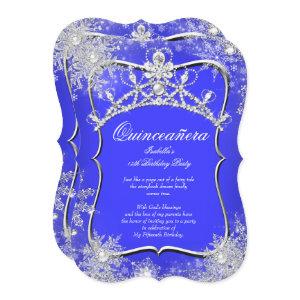 Quinceanera 15th Winter Wonderland Royal Blue