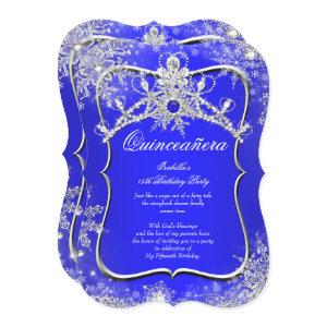 Quinceanera 15th Winter Wonderland Royal Blue