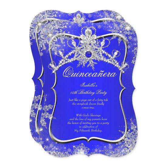 Quinceanera 15th Winter Wonderland Royal Blue