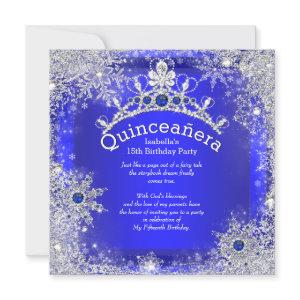 Quinceanera 15th Winter Wonderland Royal Blue