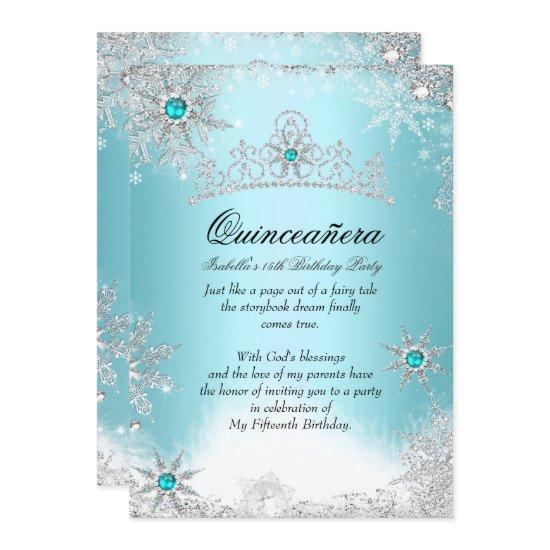 Quinceanera 15th Winter Wonderland Silver Blue 2