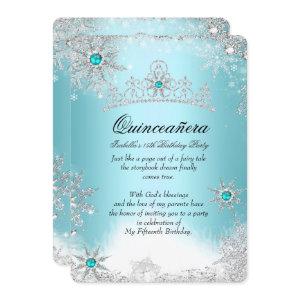 Quinceanera 15th Winter Wonderland Silver Blue 2