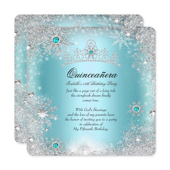 Quinceanera 15th Winter Wonderland Silver Blue 2