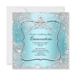 Quinceanera 15th Winter Wonderland Silver Blue