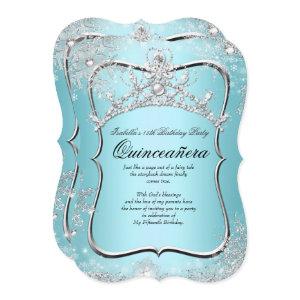 Quinceanera 15th Winter Wonderland Silver Blue