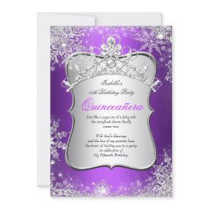 Quinceanera 15th Winter Wonderland Silver Purple