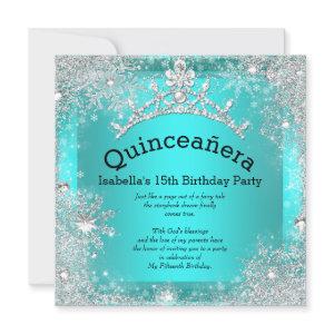 Quinceanera 15th Winter Wonderland Silver Teal 2