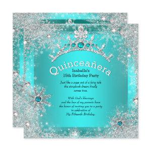 Quinceanera 15th Winter Wonderland Silver Teal 3