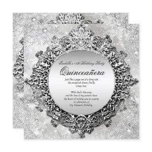 Quinceanera 15th Winter Wonderland Silver White