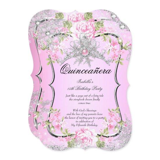 Quinceanera 15th Winter Wonderland Sweet Pink