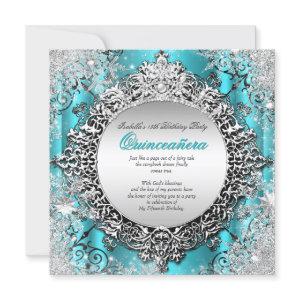 Quinceanera 15th Winter Wonderland Teal Aqua 2