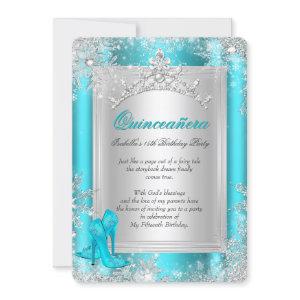 Quinceanera 15th Winter Wonderland Teal Aqua