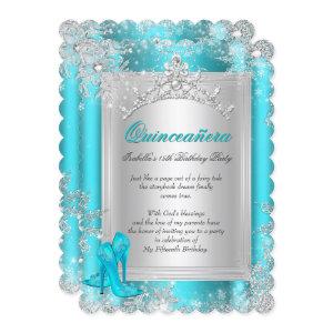 Quinceanera 15th Winter Wonderland Teal Aqua