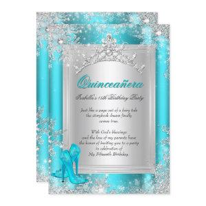 Quinceanera 15th Winter Wonderland Teal Aqua