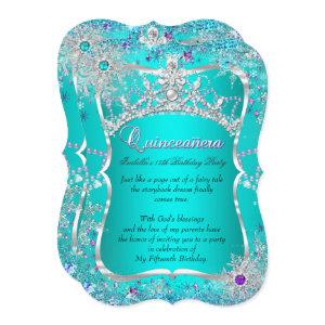 Quinceanera 15th Winter Wonderland Teal Purple