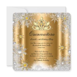 Quinceanera 15th Winter Wonderland Yellow Gold 2