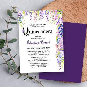 Quinceanera and Mass Purple Floral Wisteria