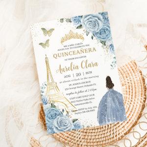 Quinceañera Baby Blue Floral Paris Eiffel France