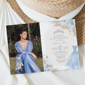 Quinceañera Baby Blue Silver Boho Mis Quince Anos