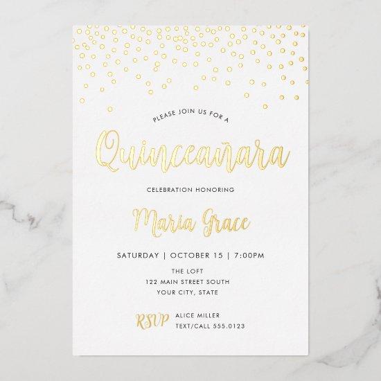 Quinceanera Birthday Gold REAL FOIL Confetti Foil