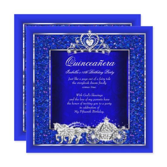Quinceanera Birthday Horse Carriage Royal Blue