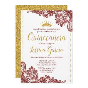 Quinceañera Birthday  | Dark Red & Gold