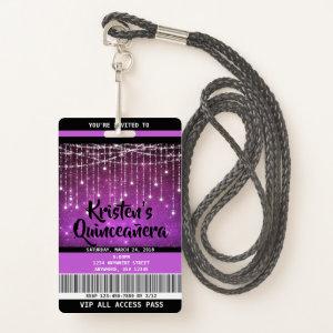 Quinceanera Birthday , Sweet 16 Invite Badge
