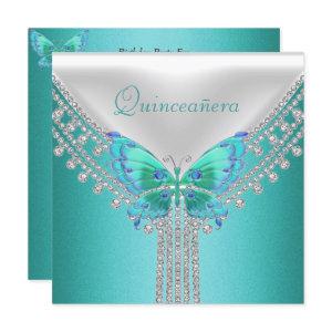 Quinceañera Birthday Party Blue White Butterfly