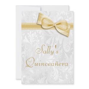 Quinceañera Birthday Party Damask and Faux Bow
