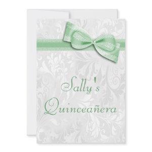 Quinceañera Birthday Party Damask and Faux Bow