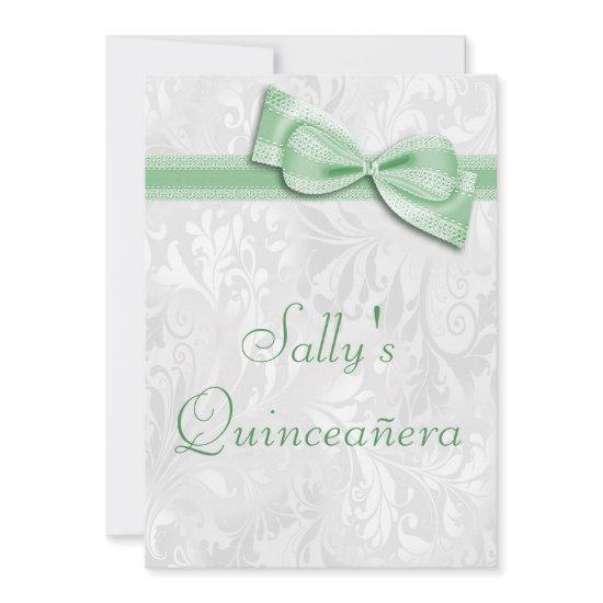 Quinceañera Birthday Party Damask and Faux Bow