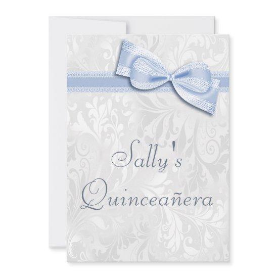 Quinceañera Birthday Party Damask and Faux Bow