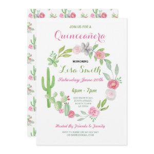 Quinceanera Birthday Party Fiesta Cactus Invite 15