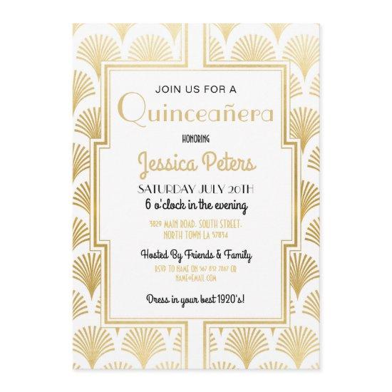 Quinceanera Birthday Party Gatsby Art Deco Gold