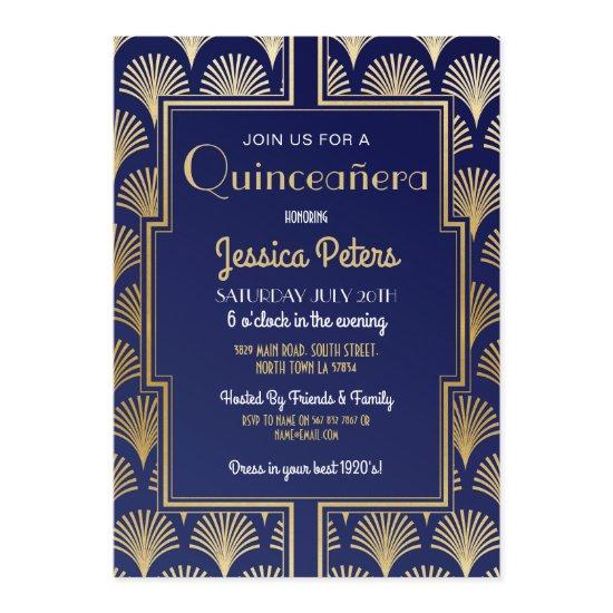 Quinceanera Birthday Party Gatsby Art Deco Gold
