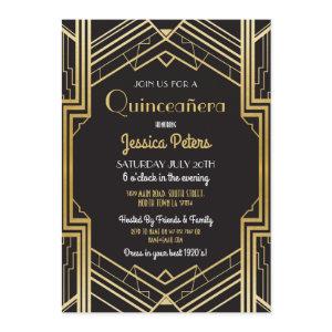 Quinceañera Birthday Party Gatsby Art Deco Invite