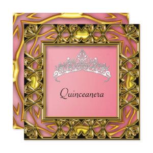 Quinceanera Birthday Party  Gold and salmon