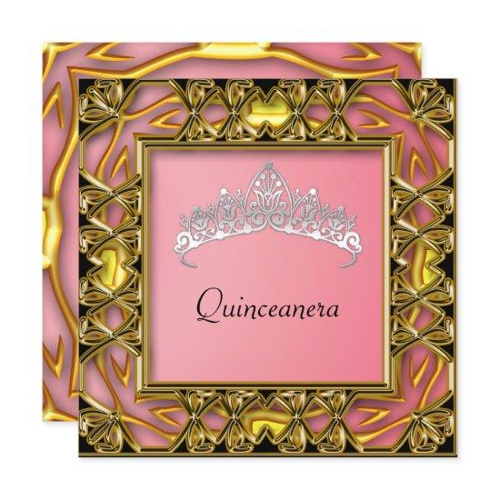 Quinceanera Birthday Party  Gold and salmon