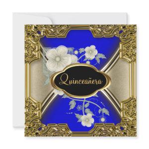 Quinceañera Birthday Party Gold Black blue