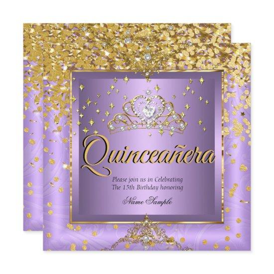 Quinceanera Birthday Party Gold Lavender Purple