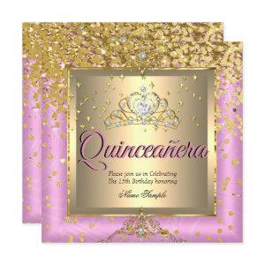 Quinceanera Birthday Party Gold Pink