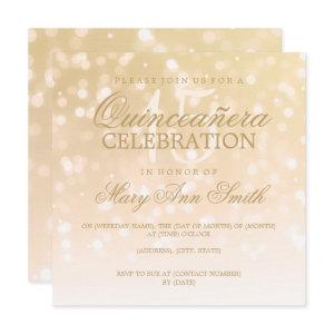 Quinceanera Birthday Party Gold Sparkle Lights